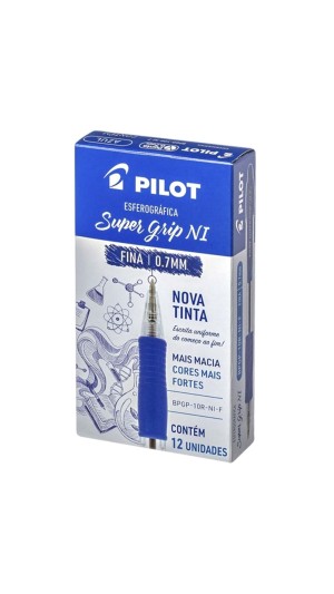 CANETA ESF.SUPER GRIP 0.7 PILOT CAIXA C/12 UNID.